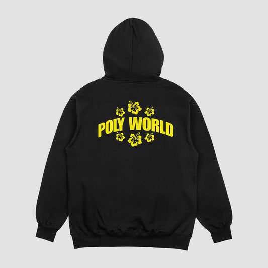 Poly World hoodie Yellow design